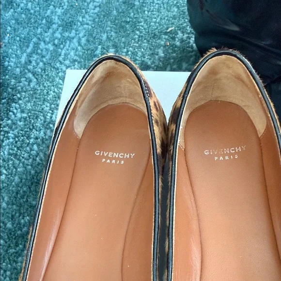 Givenchy Leopard Print Pointed Toe Flats in Tan and Brown - Picture 3 of 8